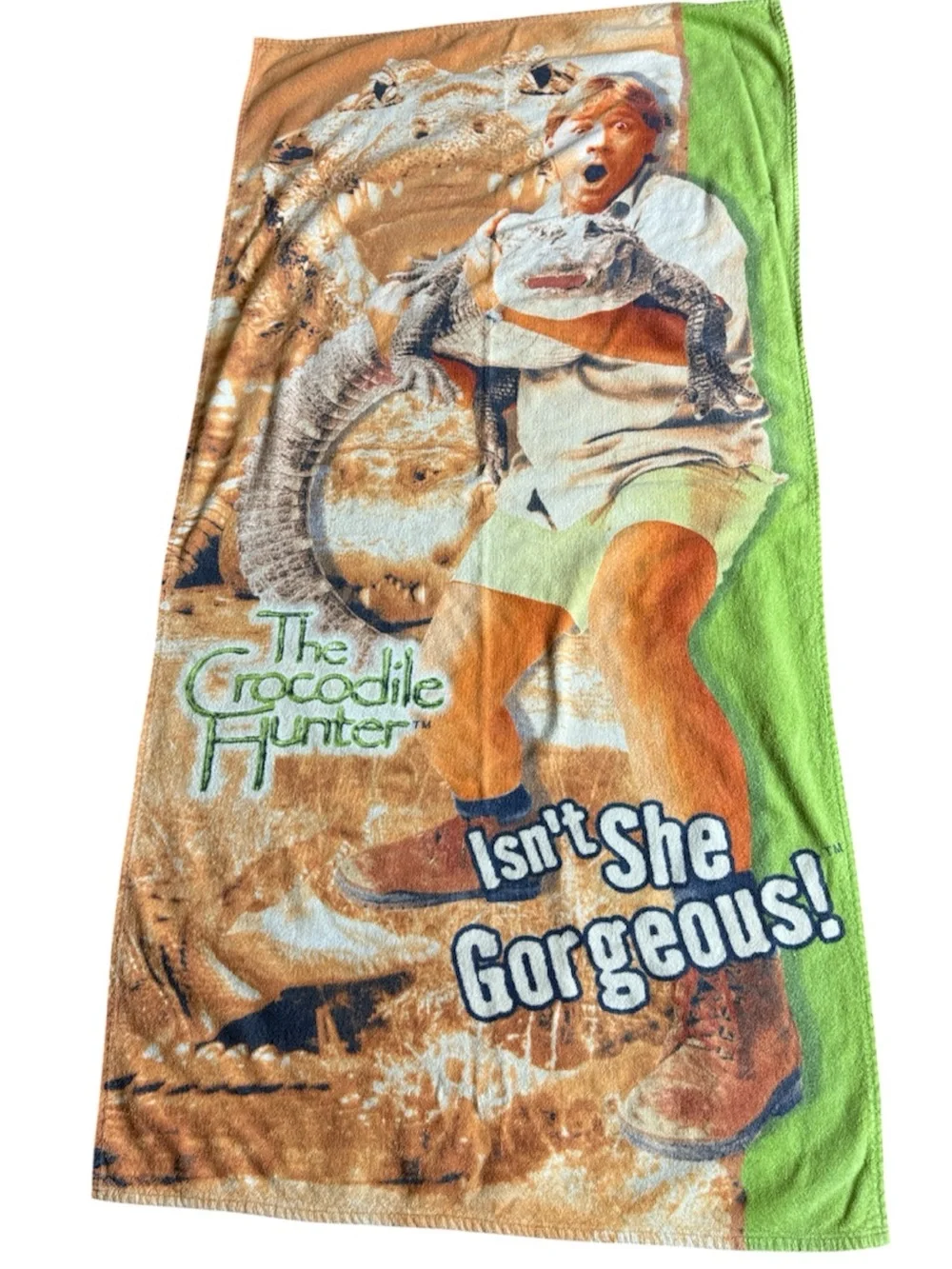 Vintage Crocodile Hunter Steve Irwin Isn’t She Gorgeous beach towel 100% cotton